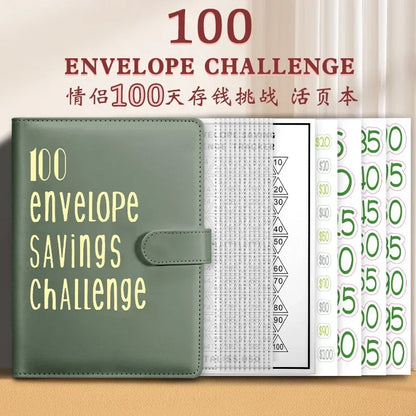 100 Envelopes Money Saving Challenge Binder | Budget Planner Book, Waterproof Wallet & Storage Bag | Savings Challenge Notebook for Couples | Desk Organizer & Gift Idea