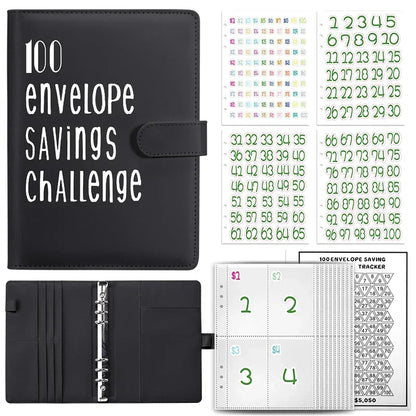 100 Envelopes Money Saving Challenge Binder | Budget Planner Book, Waterproof Wallet & Storage Bag | Savings Challenge Notebook for Couples | Desk Organizer & Gift Idea