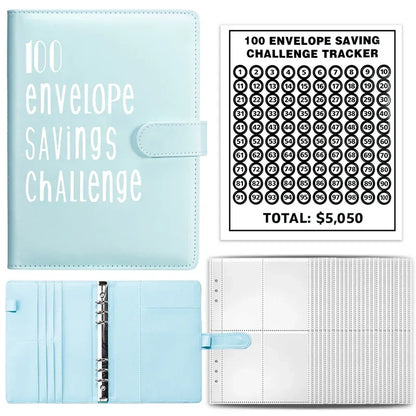 100 Envelopes Money Saving Challenge Binder | Budget Planner Book, Waterproof Wallet & Storage Bag | Savings Challenge Notebook for Couples | Desk Organizer & Gift Idea