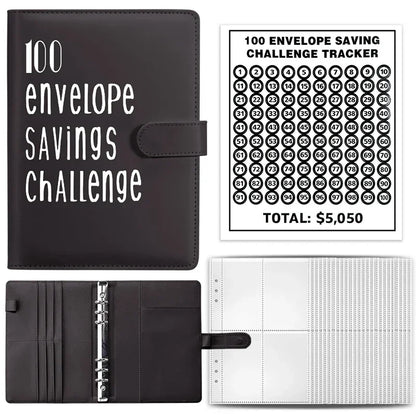 100 Envelopes Money Saving Challenge Binder | Budget Planner Book, Waterproof Wallet & Storage Bag | Savings Challenge Notebook for Couples | Desk Organizer & Gift Idea