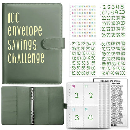 100 Envelopes Money Saving Challenge Binder | Budget Planner Book, Waterproof Wallet & Storage Bag | Savings Challenge Notebook for Couples | Desk Organizer & Gift Idea