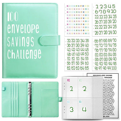 100 Envelopes Money Saving Challenge Binder | Budget Planner Book, Waterproof Wallet & Storage Bag | Savings Challenge Notebook for Couples | Desk Organizer & Gift Idea