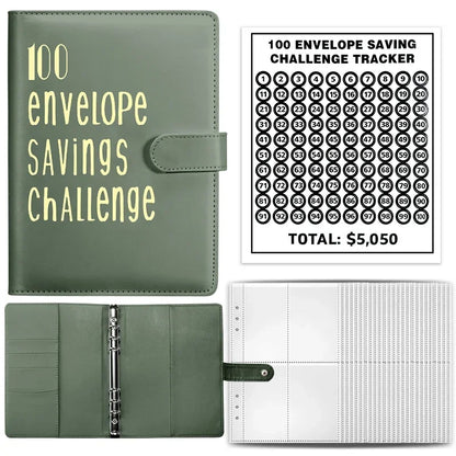 100 Envelopes Money Saving Challenge Binder | Budget Planner Book, Waterproof Wallet & Storage Bag | Savings Challenge Notebook for Couples | Desk Organizer & Gift Idea